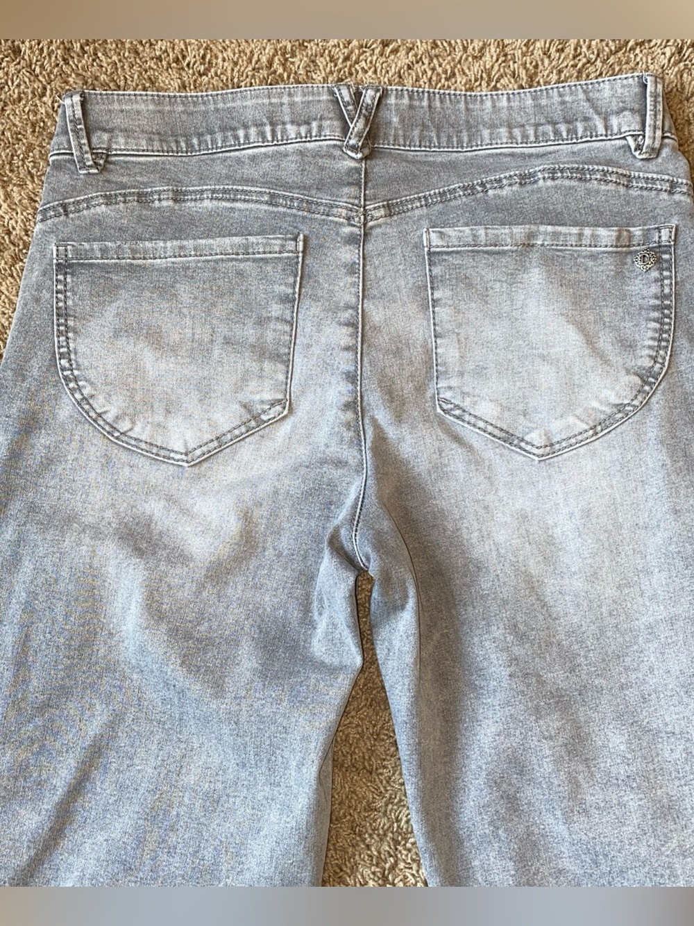 Democracy Jeans Womens 12 Gray Ab Technology Straight Stretch Denim Pants Casual - Picture 7 of 8